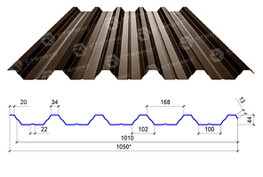 Сталекс Профнастил ПН-44 0,40 PE RAL 8017 Китай (Економ)