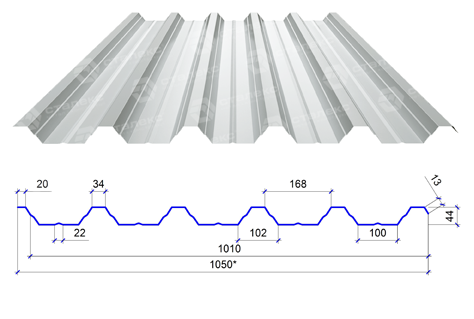 Сталекс Профнастил ПН-44 0,45 PE RAL 9003 Сировина Optima Steel