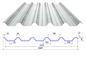 Сталекс Профнастил ПН-44 0,45 PE RAL 9003 Сировина Optima Steel