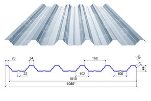 Сталекс Профнастил ПН-44 0,40 PE RAL 9006 Китай (Економ)