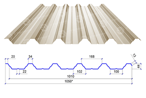 Сталекс Профнастил ПН-44 0,45 PE RAL 1015 Сировина Optima Steel