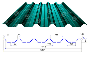 Сталекс Профнастил ПН-44 0,45 PE RAL 6005 Словаччина