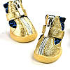 Чоботи, черевики для собаки "Блискучі Gold". Взуття для тварин, фото 2