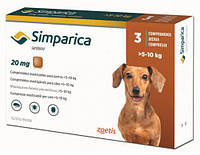 Simparica 20 мг ОРІГИНАЛ Симпарика таблетки від бліх і кліщів для собак вагою від 5 до 10 кг (3 шт.)
