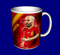 Кружка футбольная / чашка с принтом футбол Испания Иньеста