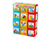 Кубики "Абетка", 12 кубиков, M-toys, 06042