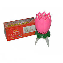 Свічка для торта "Лотос музичний маленький" 12см