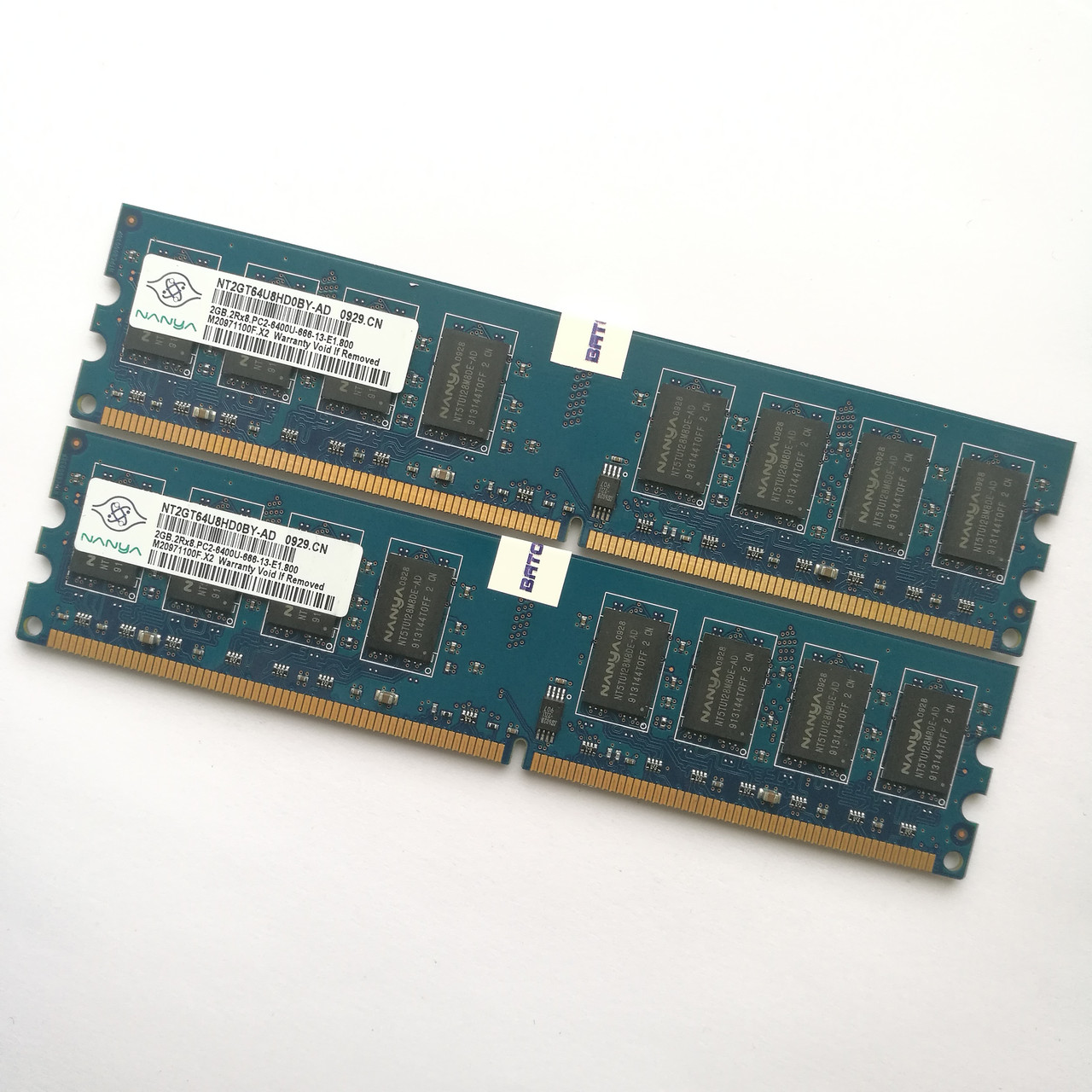 Пара оперативной памяти Nanya DDR2 4Gb (2Gb+2Gb) 800MHz PC2 6400U CL6 ...