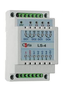 LS4 — Сигналізатор рівня рідини (або затоплення) чотириканальний.