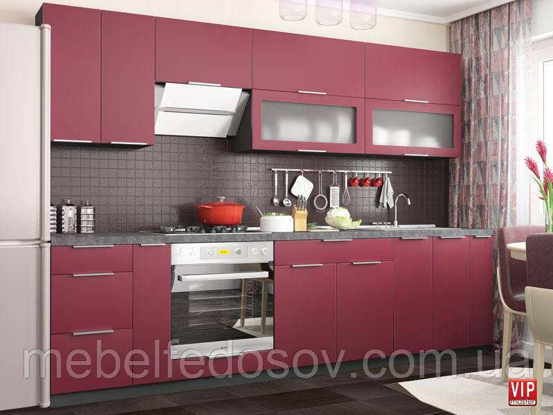 Кухня Флет/Flat (Vip master/Віп майстер) бордовий м/п, фото 1