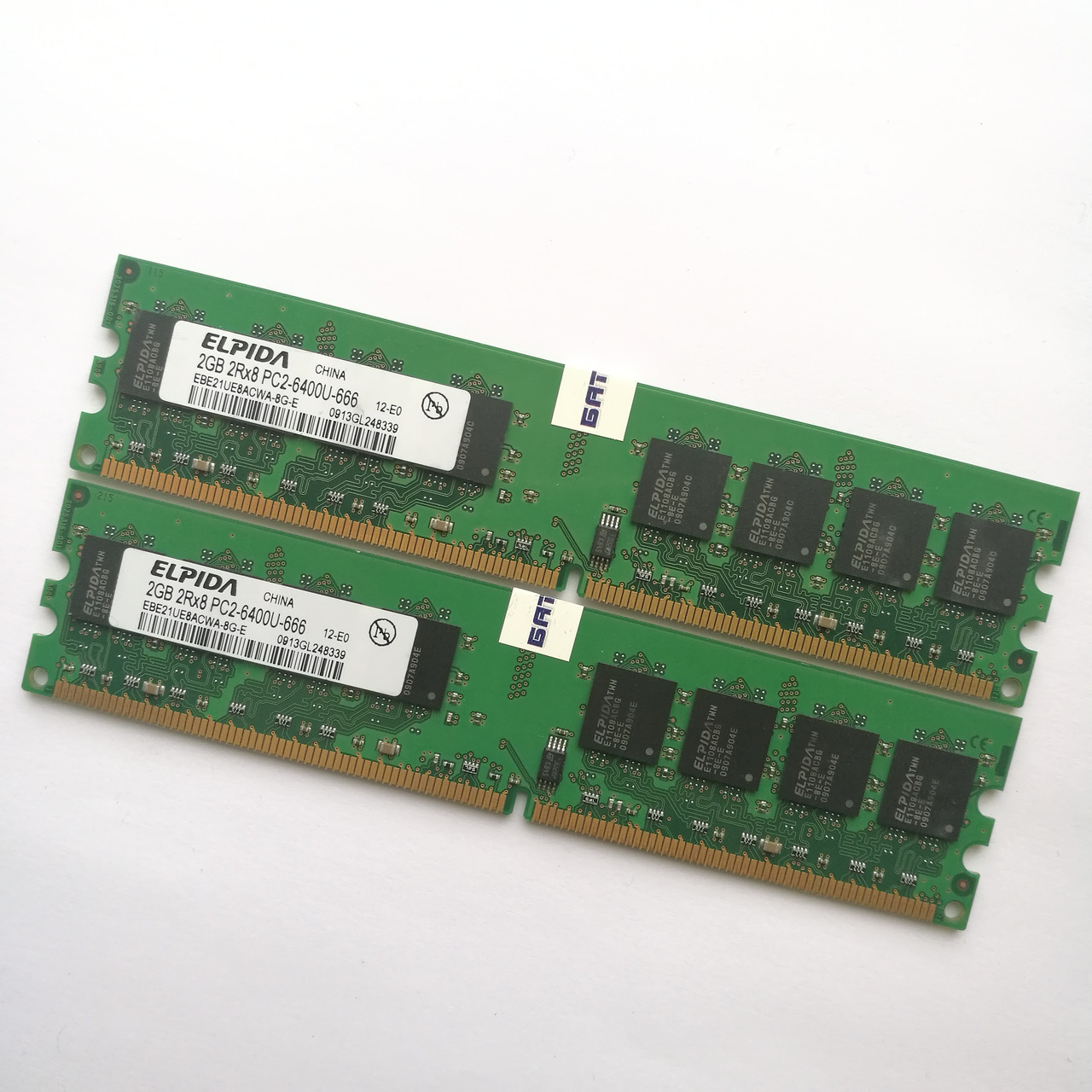 Оперативна пам'ять Elpida DDR2 4Gb (2Gb+2Gb) 800MHz PC2 6400U CL6 (EBE21UE8ACWA-8G-E) Б/В