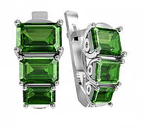 Серьги серебряные Stylish Emerald