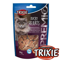 Trixie (Тріксі) Ласощі PREMIO Hearts качка і минтай для кішок, 50г