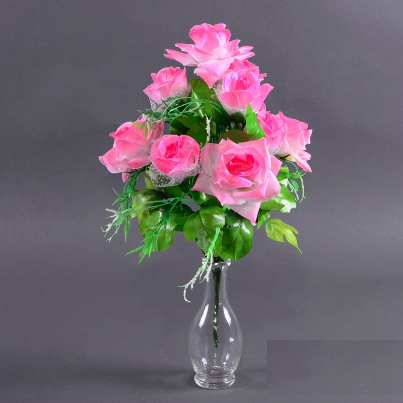 Букетик троянд бутон і відкрита троянда NM-31/10 (12 шт./пач.) продається упаковкою Штучні квіти