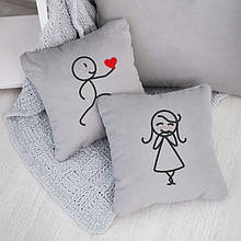 Набір подушок для закоханих «Серце в подарунок» флок