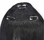 Накладна челка з натурального волосся. Колір #01 Чорний, фото 3