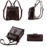 Рюкзак сумка (трансформер) міський жіночий шкіряний (червоний), фото 5