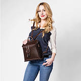Рюкзак сумка (трансформер) міський жіночий шкіряний (червоний), фото 7