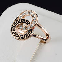 Пленительное кольцо с кристаллами Swarovski, покрытие золото 0552