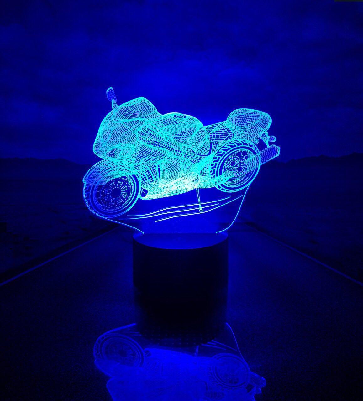 Змінна пластина для 3D-світильників "Мотоцикл" 3DTOYSLAMP, фото 1