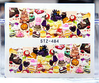 Слайдер-дизайн наклейки для ногтей пироженки сладости вкусняшки STZ-484
