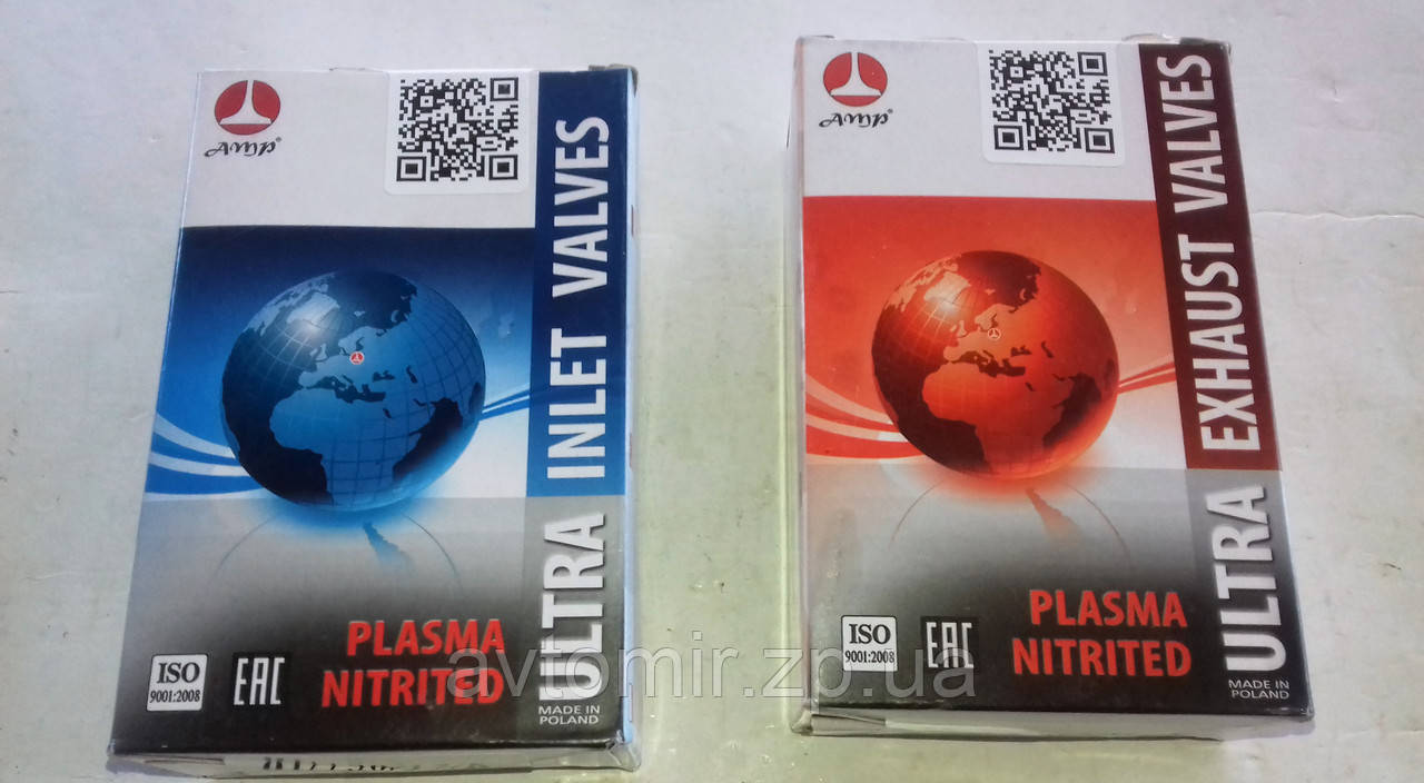 Клапана впускні + випускні азотовані ваз 2101 2102 2103 2104 2105 2106 2107 AMP (к-кт 8 шт), фото 1