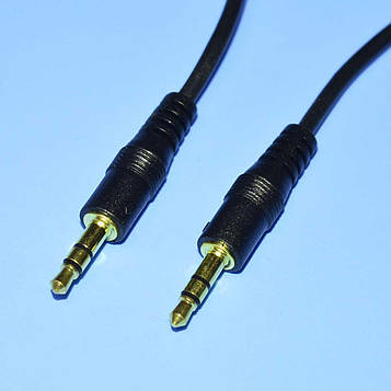 Шнур шт.jack3,5мм ст. - шт.jack3,5мм ст. 5-1302, чорний d3мм 1.0м