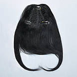 Накладна челка з натурального волосся. Колір #01 Чорний, фото 2