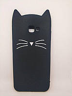3d силіконовий чохол для Samsung J4 Plus Galaxy J415 Вусатий кіт чорний