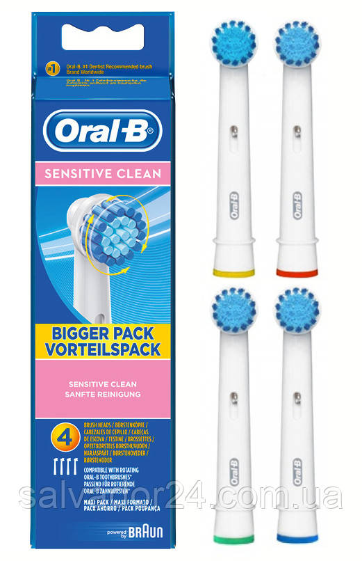 Sensitive clean EBS17 (4 штуки) насадки для зубної електричної щітки Oral-B