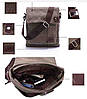 Чоловіча сумка барсетка з бавовни K009 коричнева, фото 9