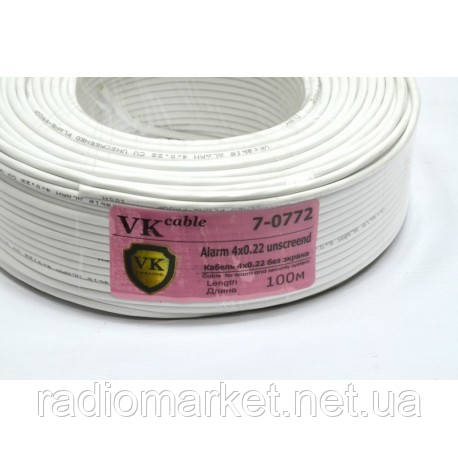Кабель сигнальний мідний 6жил в екрані "VКcable", білий, 100м