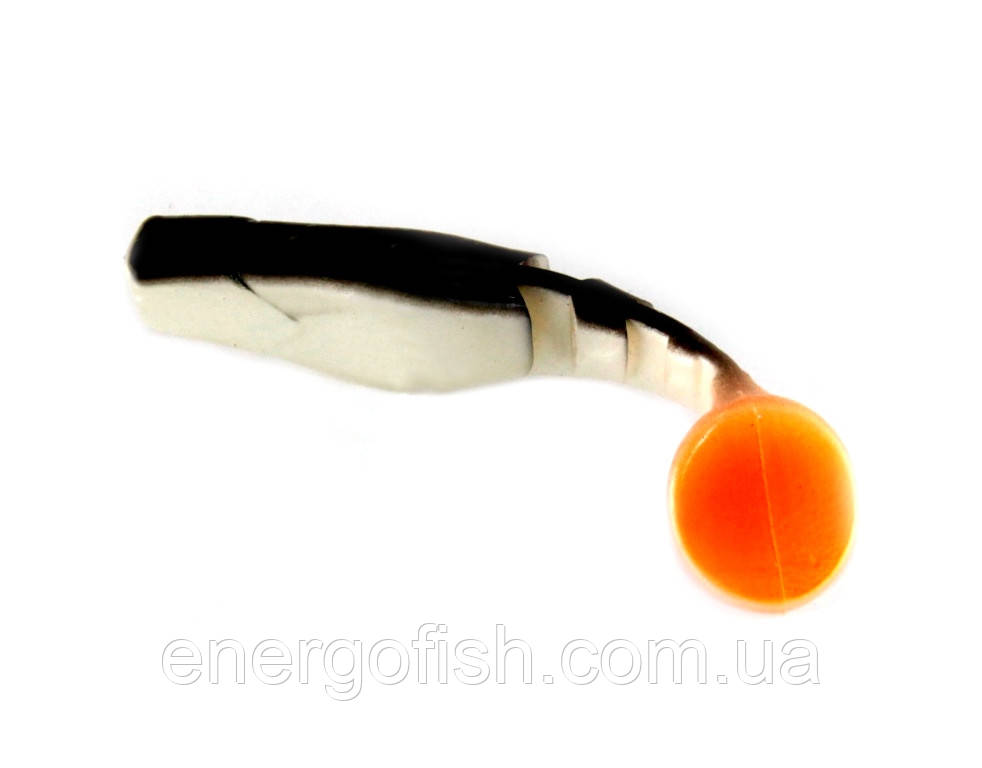 Силікон Wizard Predator 9см Black/Pearl/Orange Tail