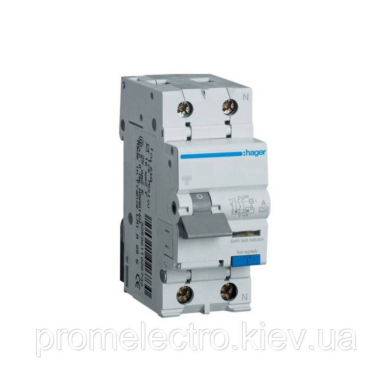 Дифавтомат HAGER АDA940D, 40A, 30mA, B, тип А, 6КА.