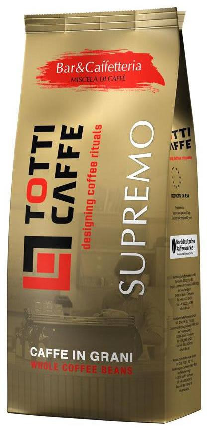 Кава в зернах Totti Caffe Supremo 1кг Польща Тотті Супремо золотий