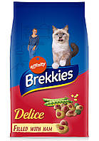 Brekkies Cat Delice Meat с мясом курицы и перепелки для взрослых кошек