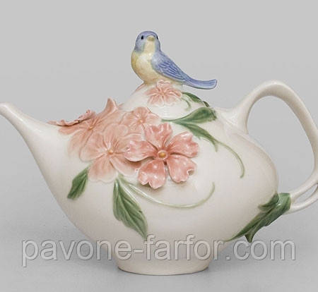 Фарфоровий чайник для заварювання "Блакитний птах Стягнення" (Pavone) CMS - 54/2