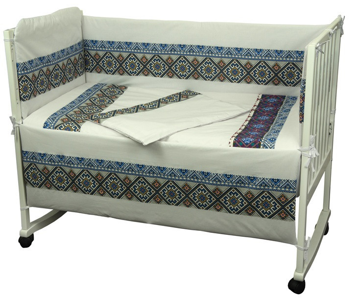Дитячий постільний набір у ліжечко 120х60 см 4 предмети блакитний Слов'янок ТМ "РУНО"