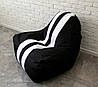 Безкаркасне чорне крісло мішок диван Ferrari, Феррарі, фото 4