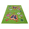 Дитячий зелений килим з метеликами FULYA 8C66B green, фото 2