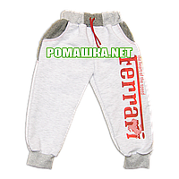 Дитячі спортивні штани для хлопчика р. 86-92 Ferrari щільні тканина ФУТЕР ДВУХНИТКА 3281 Світло-сірий 92