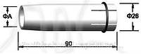 Сопло газовое BW 145.0046, цилиндрическое 21/26/90 мм для сварочной горелки с воздушным охлаждением BW 40KD