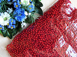 Перли червоний діаметр 4 мм Вага паковання 10 г приблизно 330 шт.