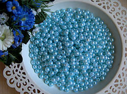 Перли блакитний діаметр 4 мм Вага паковання 10 г приблизно 330 шт.