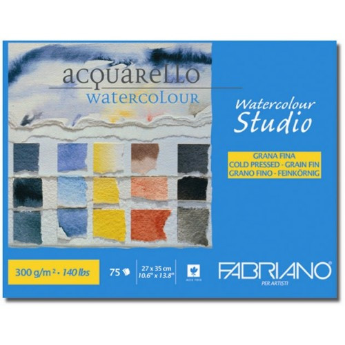 Альбом для акварелі Fabriano A4 75л 300г/м2 Watercolor Studio середнє зерно склейка 8001348163046