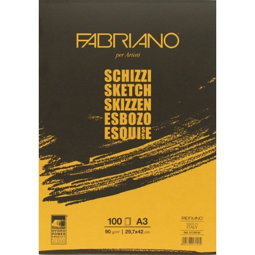 Альбом для ескізів Fabriano А3 100л 100г/м2 Schizzi Sketch склейка 8001348171539