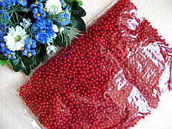 Перли червоний діаметр 0,4 см Вага упаковки 100 гр близько 3500 шт