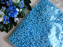 Перли блакитний діаметр 0,4 см Вага упаковки 100 г приблизно 3500 шт.