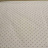 Сатин з графітовими зірочками на молочному, ширина 160 см, фото 2