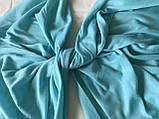 Широкий однотонный  снуд  шарф  цвет бирюзовый, фото 4